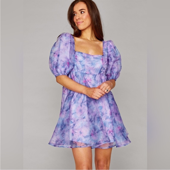 Buddy Love Dresses & Skirts - BuddyLove Lyla Puff Sleeve Baby Doll Dress in Ripple SZ S NWT